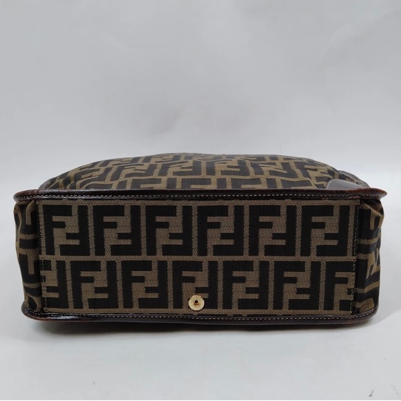 Authentic Vintage FENDI Brown Zucca Jacquard Foldable Tote Bag - Picture 5 of 6